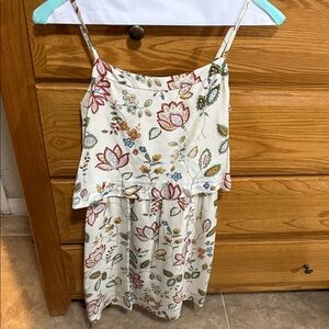 Madewell Cream Floral Dress